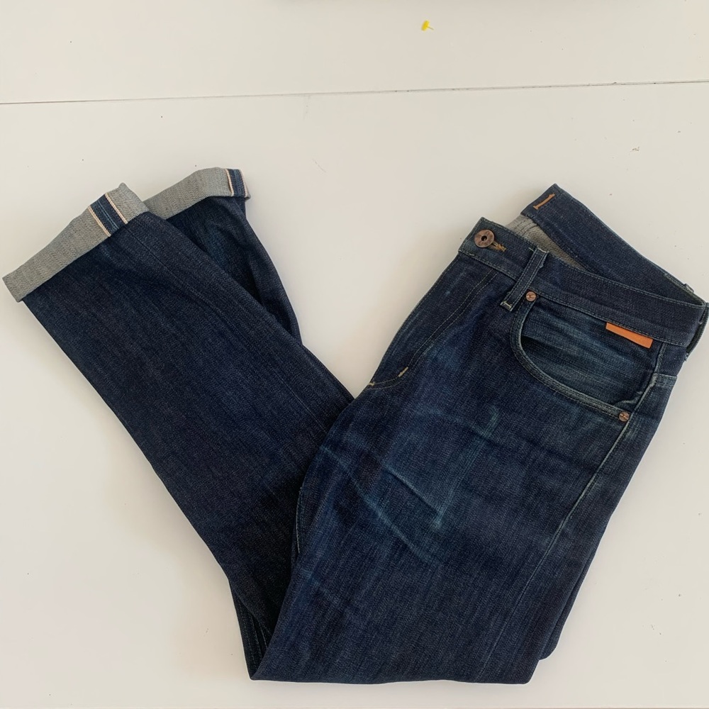 Selvedge 1 denim blue slim jeans